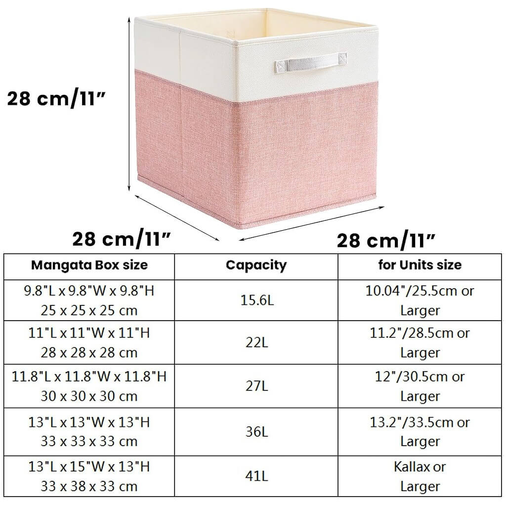 Fabric Cube Storage Boxes – Pink/Cream White, Foldable Storage Box - Image 35