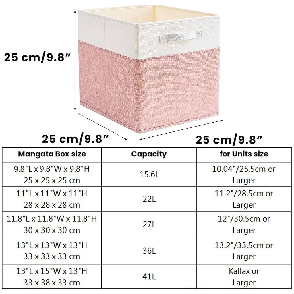 Fabric Cube Storage Boxes – Pink/Cream White, Foldable Storage Box - Image 51
