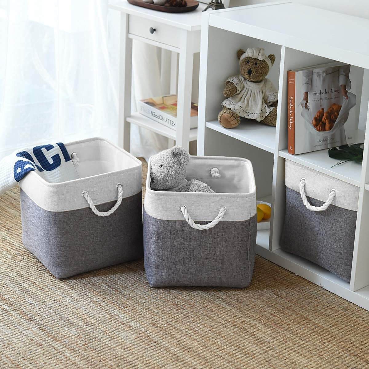 33 x 38 x 33cm Large Canvas Storage Boxes - Image 3