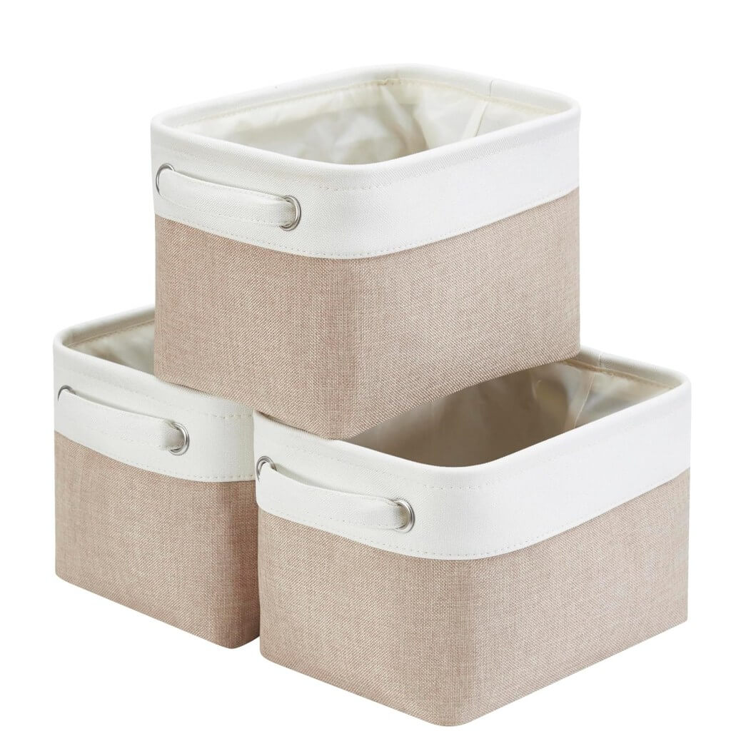 Canvas Storage Box with Handles & Drawstring Set of 3 - Image 15