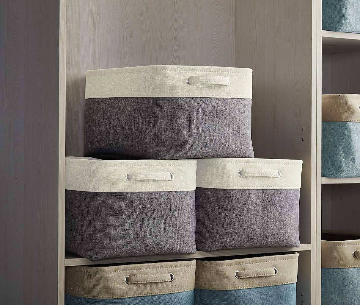 Canvas Storage Box with Handles & Drawstring Set of 3 - Image 41