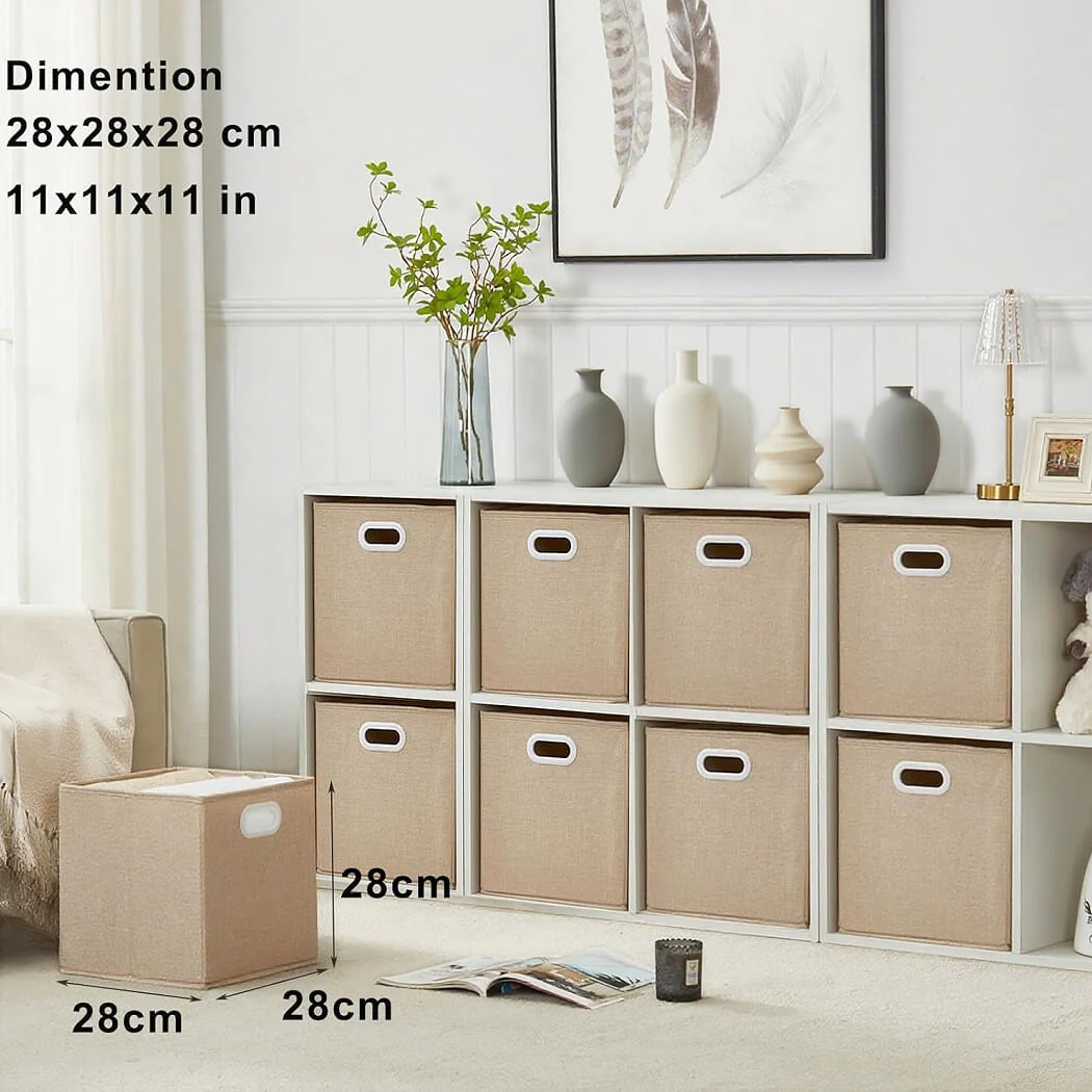 Fabric Storage Boxes Light Khaki – Kallax Compatible - Image 47