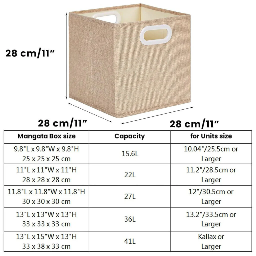 Fabric Storage Boxes Light Khaki – Kallax Compatible - Image 48