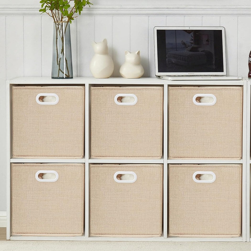 Fabric Storage Boxes Light Khaki – Kallax Compatible - Image 67