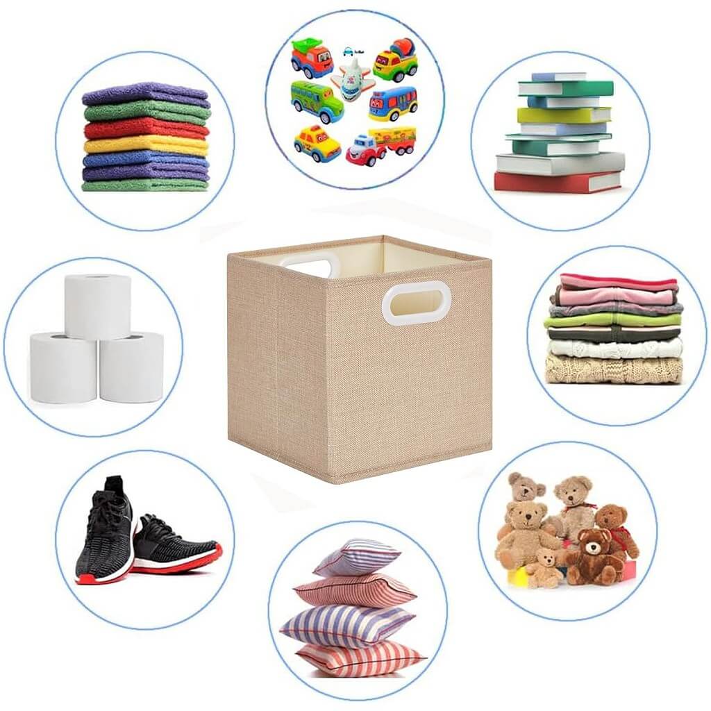 Fabric Storage Boxes Light Khaki – Kallax Compatible - Image 70