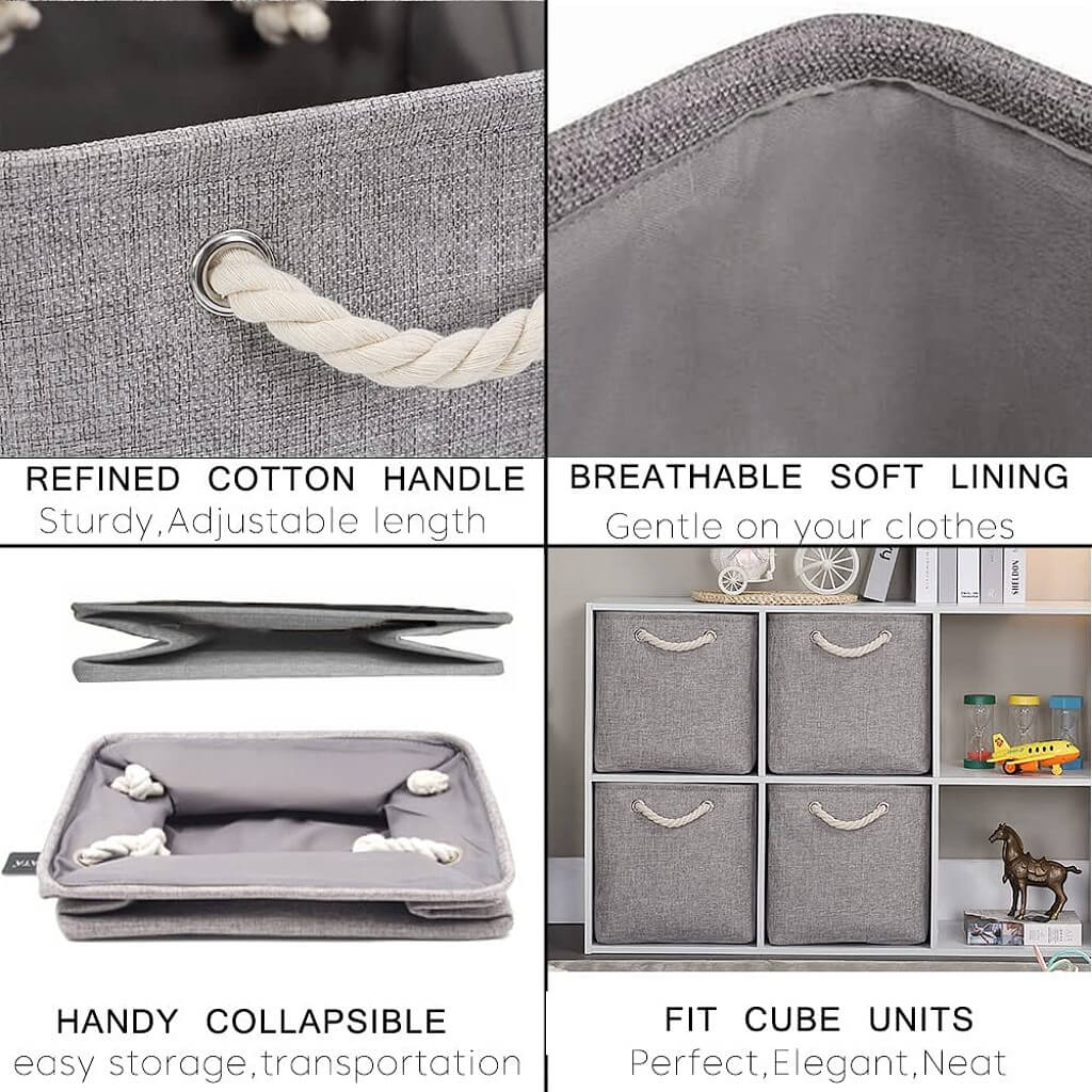 33cm Fabric Storage Cubes for Cube Shelving (1/3/4 Pack) - Image 131