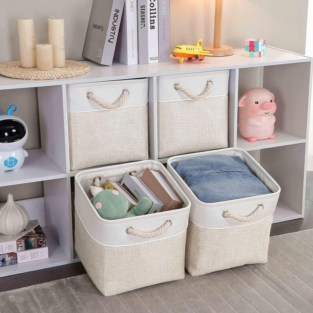 33cm Fabric Storage Cubes for Cube Shelving (1/3/4 Pack) - Image 4