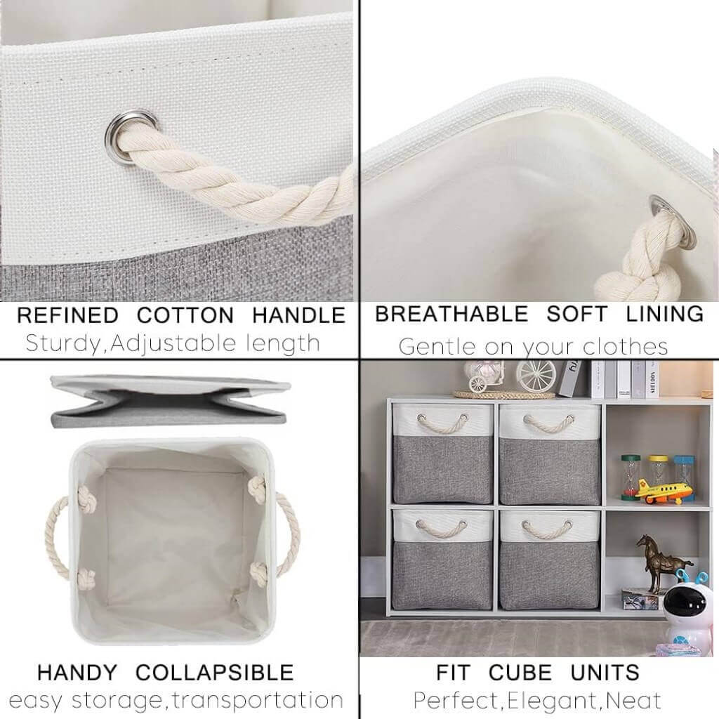 33cm Fabric Storage Cubes for Cube Shelving (1/3/4 Pack) - Image 56