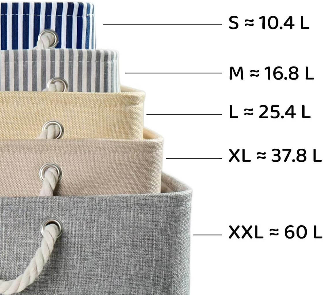 Grey Storage Baskets with rope handles - Image 54