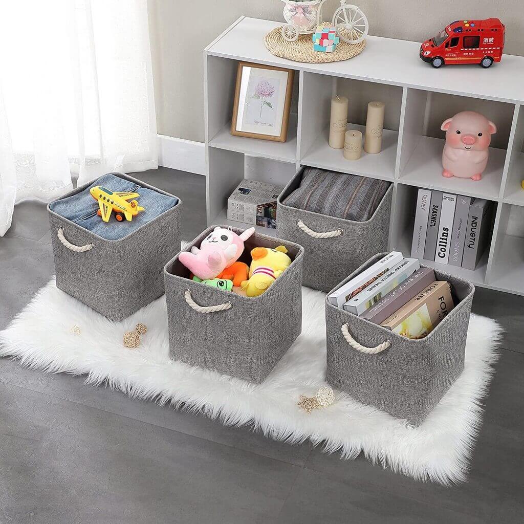 Grey Storage Baskets with rope handles - Image 72