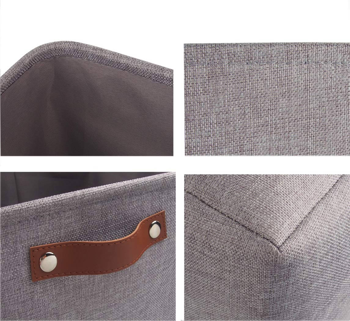 Mangata Set of 3 Storage Boxes with Drawstring, Extra Large(3 PACK, Grey) - Image 4