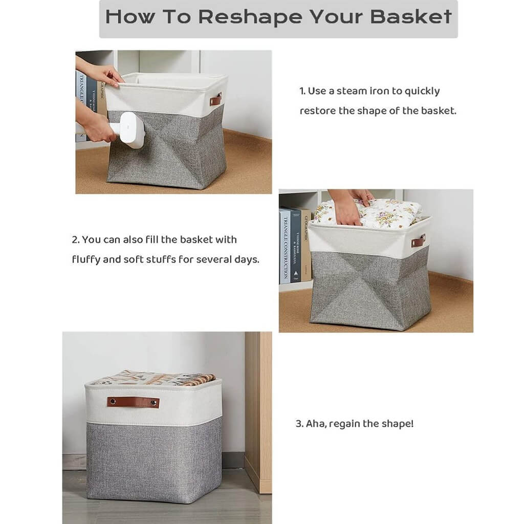 Storage Cubes Boxes 33cm with Leather Handles (33 * 33 * 33cm) - Image 13