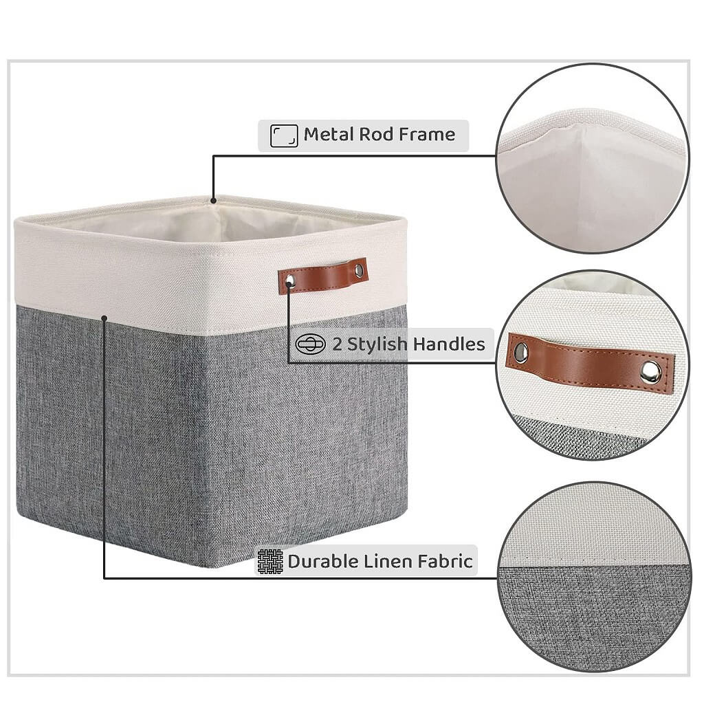 Storage Cubes Boxes 33cm with Leather Handles (33 * 33 * 33cm) - Image 23