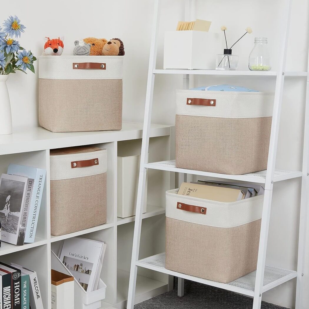 Storage Cubes Boxes 33cm with Leather Handles (33 * 33 * 33cm) - Image 29