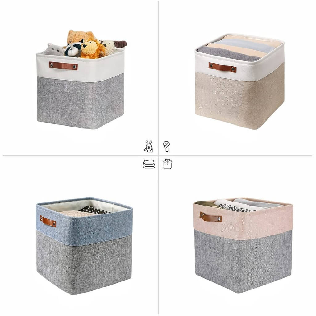 Storage Cubes Boxes 33cm with Leather Handles (33 * 33 * 33cm) - Image 41
