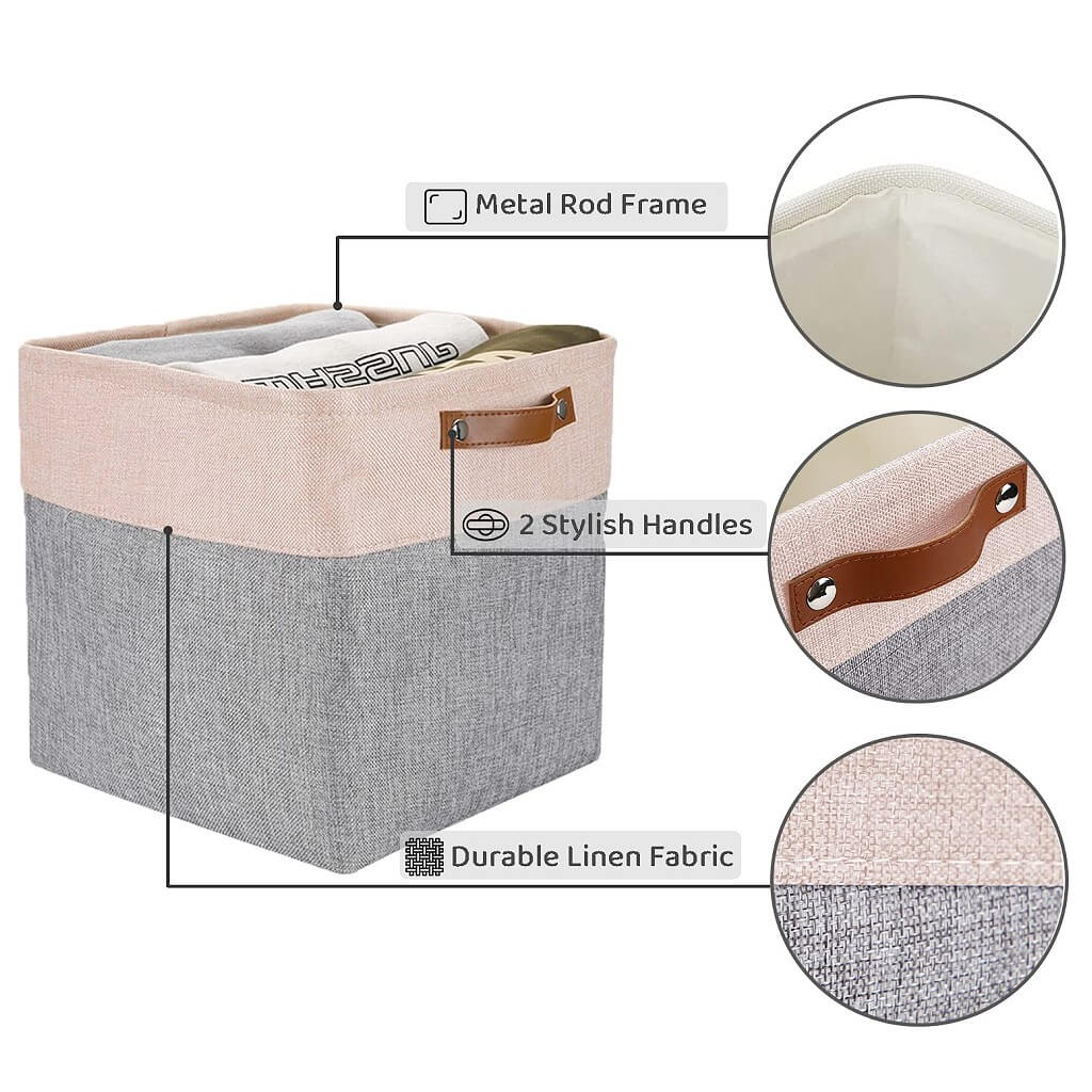 Storage Cubes Boxes 33cm with Leather Handles (33 * 33 * 33cm) - Image 45