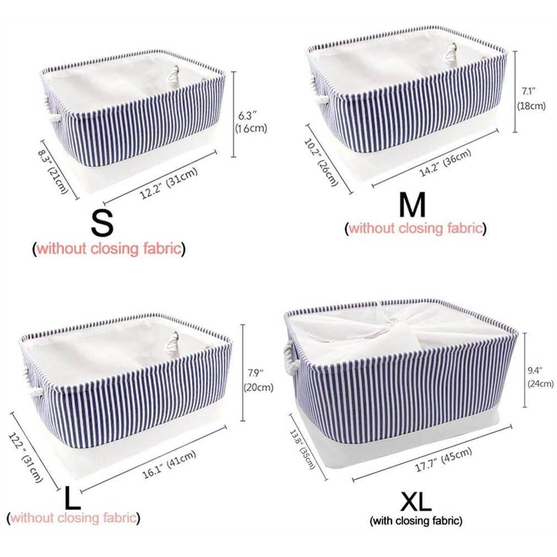 Stripe Thickened Canvas Storage Box - Image 21