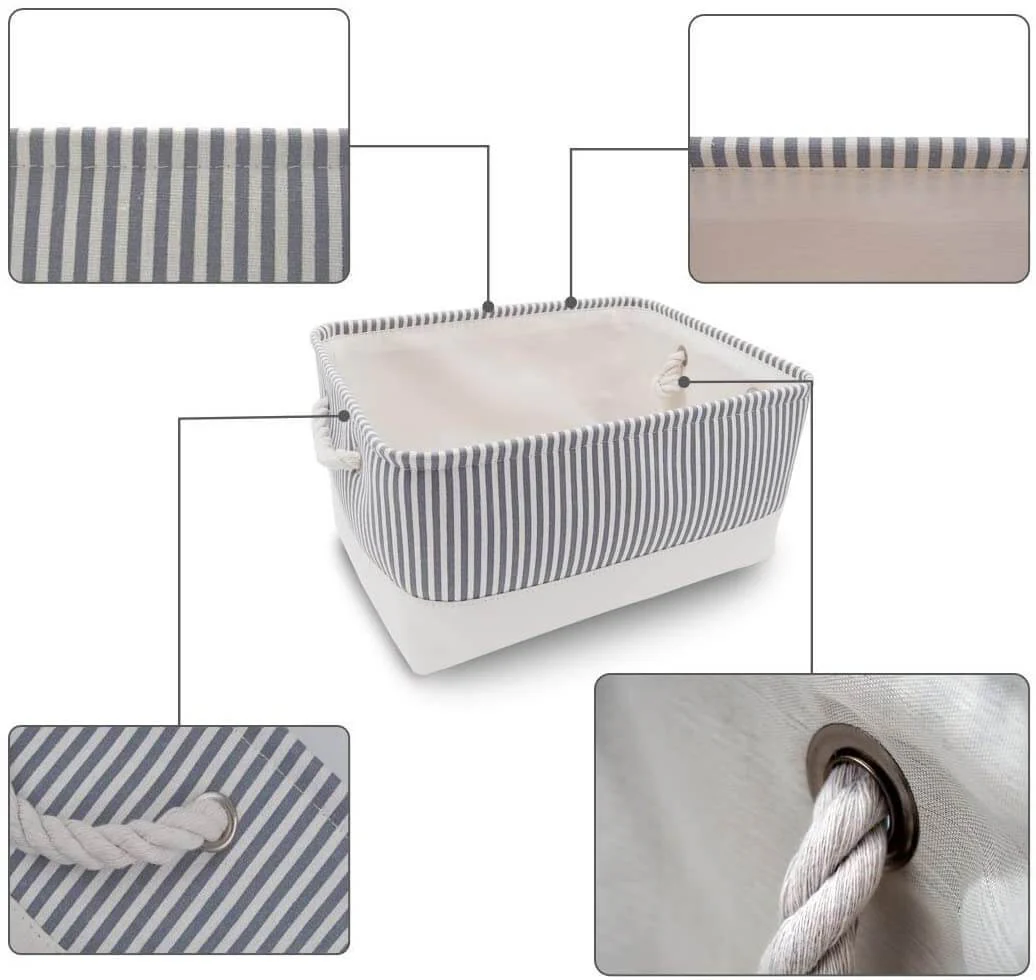 Stripe Thickened Canvas Storage Box - Image 50