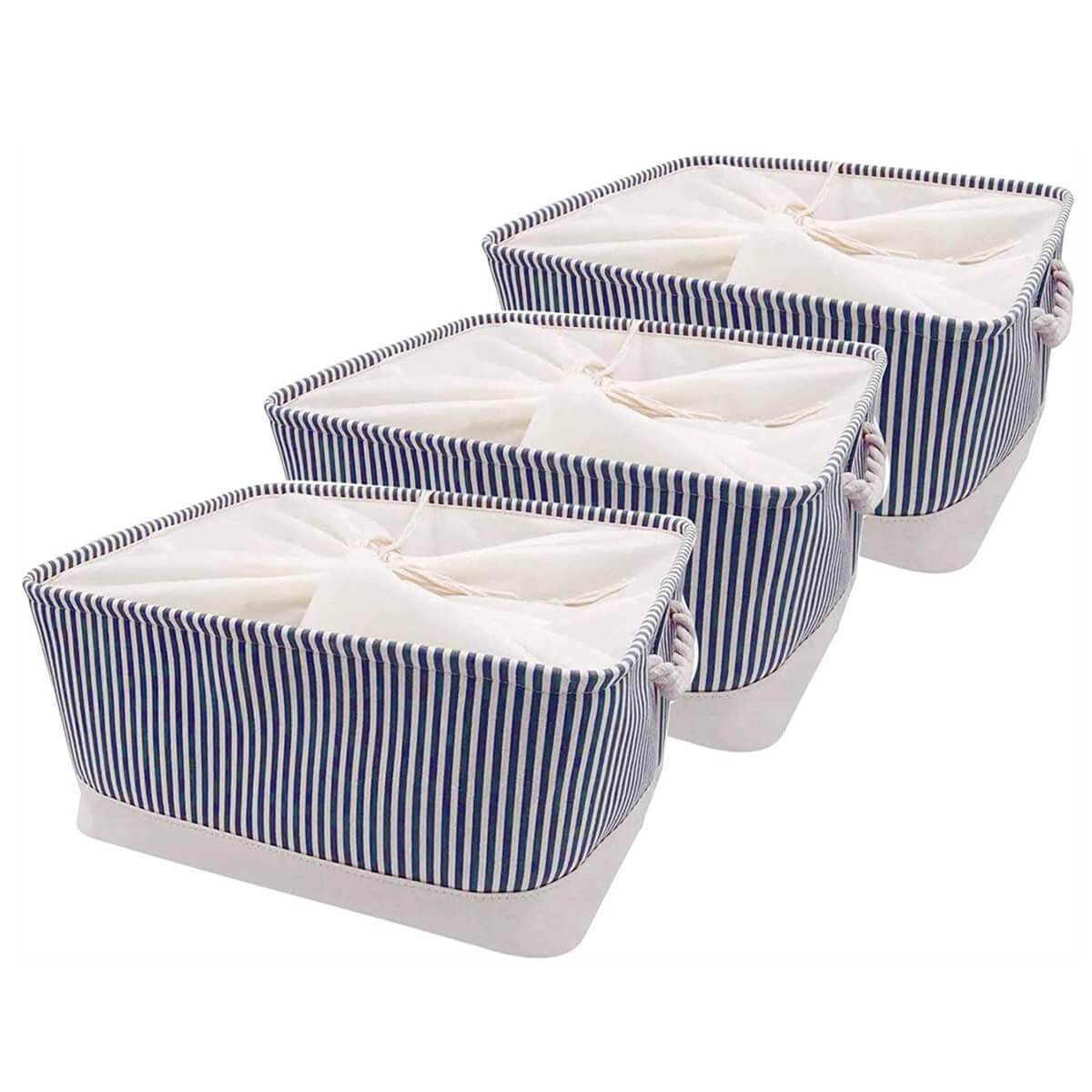 Stripe Thickened Canvas Storage Box - Image 7