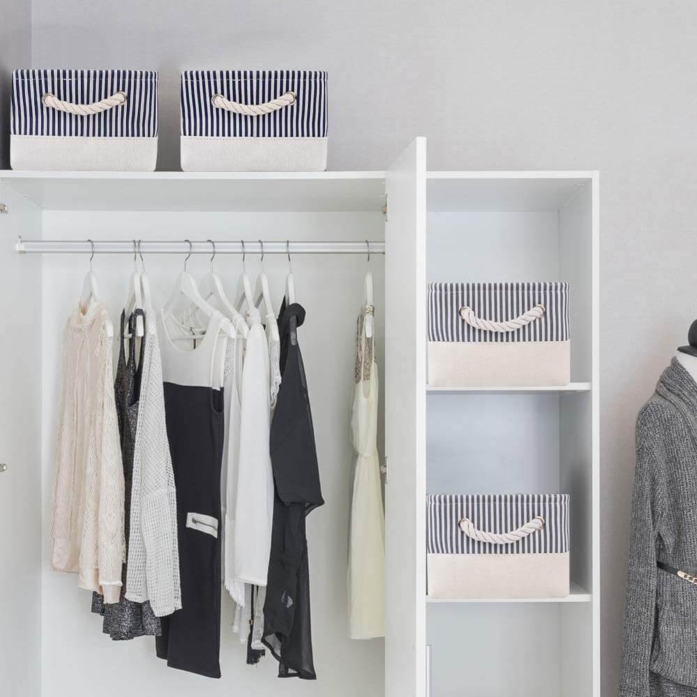 Stripe Thickened Canvas Storage Box - Image 9